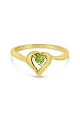 captivating round peridot gemstone yellow gold birthstone baby ring